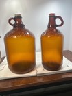 1950s Clorox Amber Glass Jugs  Embossed 1 Gallon   Half Gallon  Primitive
