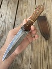 Double-edged V42 Military Damascus Steel Dagger Boot Tactical Knife Survival X74