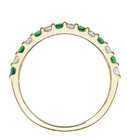 0 50ct Simulated Emerald Half Eternity Wedding Band Ring 14k Gold Plated Silver