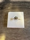Vintage Estate Emerald Diamond Flower 10k Plum Yellow Gold Daintily Ring 5 25