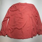 Dalia Collection Blouse Size 1x Red Diamond Geometric Long Sleeve Dress Up down