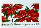2166a Season   s Greeting    poinsettia    22 Cent Imperf Error Zip Block Of 4 Vf Mnh