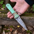 Custom Hand Made Forged Damascus Steel Boot Knife Hunting Throwing 686