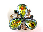 Stunning  Czech Vintage Style Glass Rhinestone Button    Iridescent   Lt Topaz