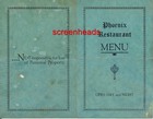 Rare Antique 1931 Menu  phoenix Restaurant  Findlay Ohio Mrs h o dorsey prop 