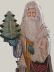 Christmas 1989 Folk Art Wood Santa Claus 23  Hand Painted Signed Numbered