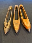 Vintage Wooden Weaving Textile Mill Bobbin Shuttle Boats Loom Needles Lot Of 3