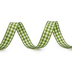 Moss Green White Gingham Ribbon 100  Polyester Woven 3 8 Inch X 10 Yards