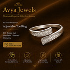 925 Sterling Silver Adjustable Toe Ring 1 Ct Round Cut Simulated Diamond Women s