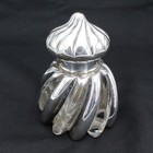 Antique English Sterling Silver Cut Glass Crystal Inkwell With Sterling  Top