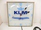 Vintage Klm Airways Electric Clock Airlines Metal   Glass Wall Clock Working 