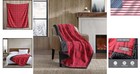 Elegant Light-weight Reversible Throw Blanket In Classic Red black 50  X 60 