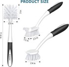 Dish Brush Set Of 3 With Bottle Brush  Dish Scrub Brush With Long Handle Deep