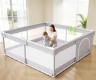 Versatile 47x47in Baby Playpen With Mesh Sides And Easy Access Zipper Door
