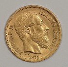 1871 Belgium 20 Francs Gold Coin Leopold Ii