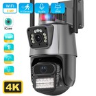 8mp 4k Wifi Security Camera  Dual Lens  1-8x Zoom Outdoor Ptz Home Cam Us Stock