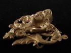 Antique Art Nouveau Belt Buckle Gold Tone Brass Woman Portrait Cameo Repouss  