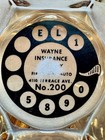 Vintage Amber Glass Wayne Insurance Advertising Ashtray Rotary Phone Dial No 200