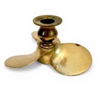 Vintage Brass Nautical Ship Boat Propeller Candlestick Candle Holder Decor