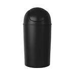 Umbra 10 Gal Grand Plastic Swing Top Kitchen Trash Can  Black Durable Easy Clean