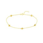 Heart Charm Ankle Bracelet 14k Solid Gold Adjustable Singapore Chain Foot Anklet