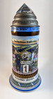 Antique German Artillery Regimental Beer Stein Pewter glass Prism Lid 1912-1914