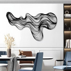 Abstract Lines Metal Wall Decor  Metal Irregular Wall Art  Geometric Line Art Sc