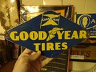 Vintage Goodyear Tires Porcelain Sign Gas Automobile Parts Garage Service Center