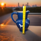 Vintage Portmeirion White Horse Scotch Whisky Pitcher Jug Blue 6 5 Inches Tall