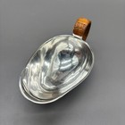 Vintage 1930s Bratland Danish Silver Sauce Gravy Boat 830 Cane Wicker Handle