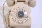 Vintage Itt Rotary Telephone Almond Desktop Phone 1987 Tested