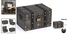 Rustic Wooden Treasure Chest With Lock - Vintage Decorative Box    Large