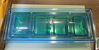 Vintage 1970 s Mid-century Modern 4 Green Tray Blue Lucite Condiment Server 14 
