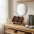Wooden Cosmetic Storage Box Desktop Vanity Organizer With Dividers For Dresser
