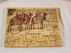 Vintage Merry Christmas Nativity Puzzle Mcm 4 1 2 Inch Holiday Gift Jigsaw