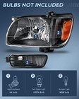 Nilight Headlight Assembly For 01-04 Toyota Tacoma Black Housing Amber Reflector