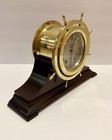 Antique 1920   s Seth Thomas Ships 8-day Bell Brass Clock And Base
