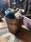 Primitive Old Wooden Berry Bucket Old Dry Paint Early Cabin Goods