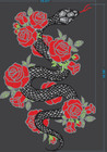 Rhinestone Design  rose Snake  Iron On Transfer Hot Fix