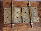 Set  2 Beautiful Pair R e Victorian Eastlake Brass 5 x5  Steeple Tip Door Hinges