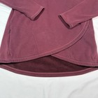 Athleta Women s Large Burgundy Fleece Lined Wrap Front Pullover Sweatshirt