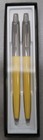 Parker Jotter 2 Ballpoint Pens Stainless Steel   Yellow Black Ink New In Box