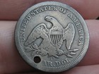 1855 O Silver Seated Liberty Quarter- New Orleans  Good vg Details