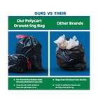 96 Gallon Industrial Strength Draw String Black Trash Bags  For Heavy Duty Cu   