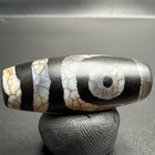 Vintage Indo Tibetan 2 Eyes Rare Patterns Dzi Agate Amulet Bead