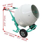 Portable Cement Mixer Electric Concrete Mortar Steel Drum 5 3cu ft 150l 110v