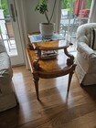 2 Vintage Henredon French-style Burl Walnut 2 Tier Tables 30  High