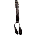 Vtg Unbranded Braided Leather Suspenders Brown Button Loop Adjustable Argentina