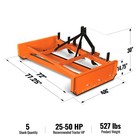 Mechmaxx 3-point 72  Land Leveler Land Plane Scraper Grader With 5 Shanks  Lp72