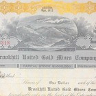 1917 Brookhill United Gold Mines Co  - Vintage Arizona Mining Stock Certificate